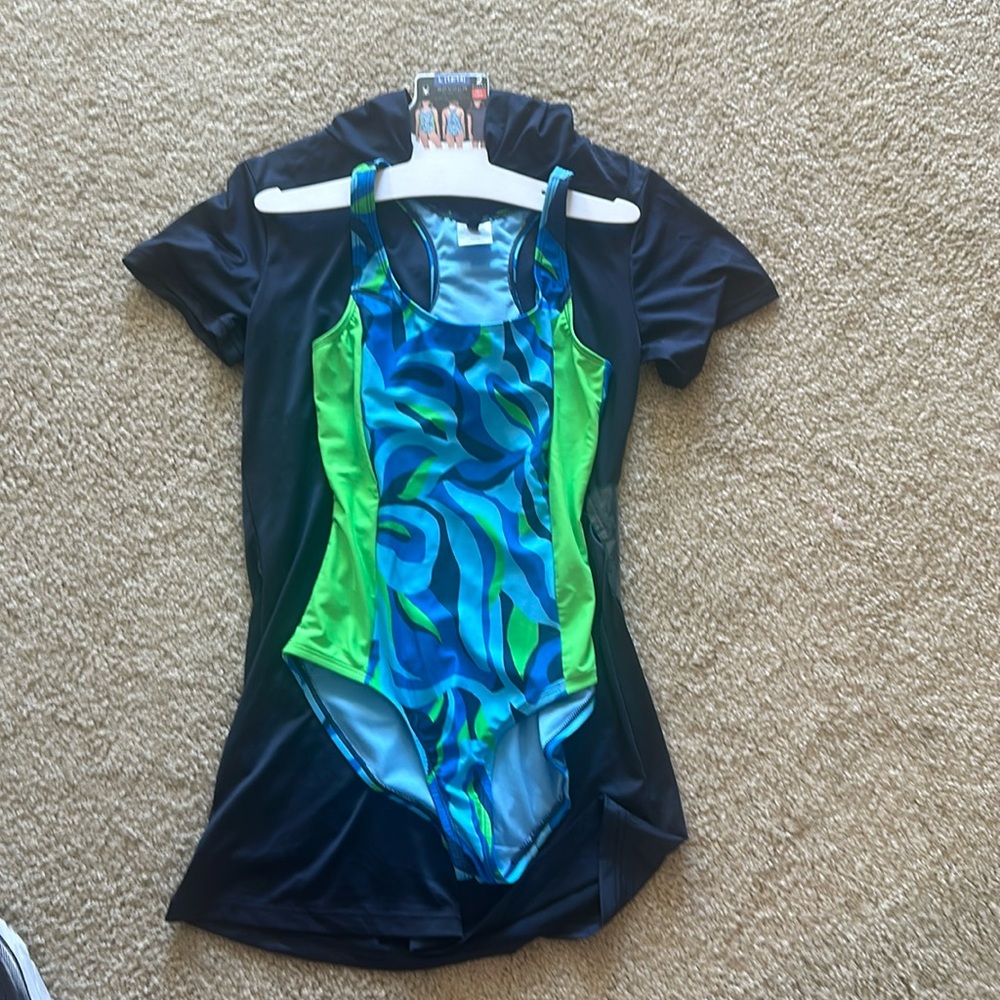NWT Spyder One-Piece bathing suit suit and swim dress - Size L 12 / 14